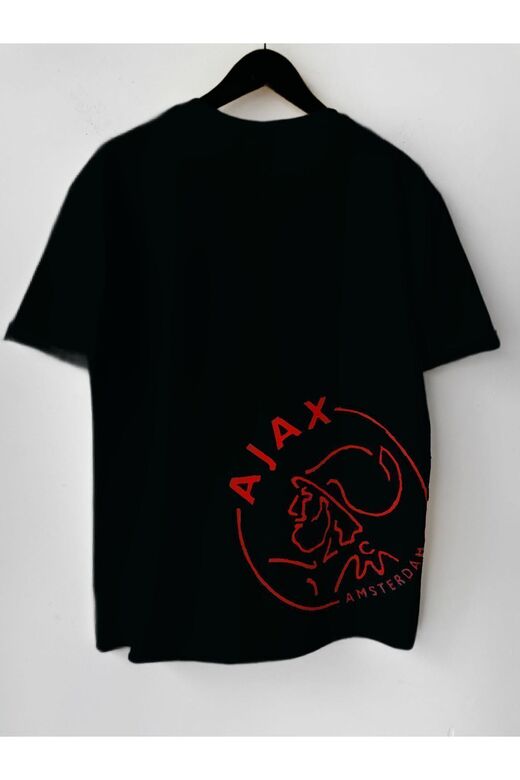 Erkek Baskılı Pamuklu Bisiklet Yaka Kısa Kollu Oversize T-shirt