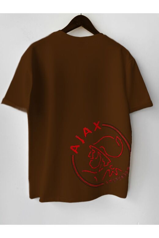 Erkek Baskılı Pamuklu Bisiklet Yaka Kısa Kollu Oversize T-shirt