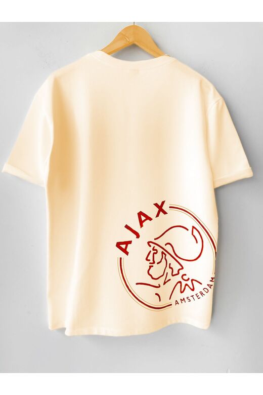 Erkek Baskılı Pamuklu Bisiklet Yaka Kısa Kollu Oversize T-shirt