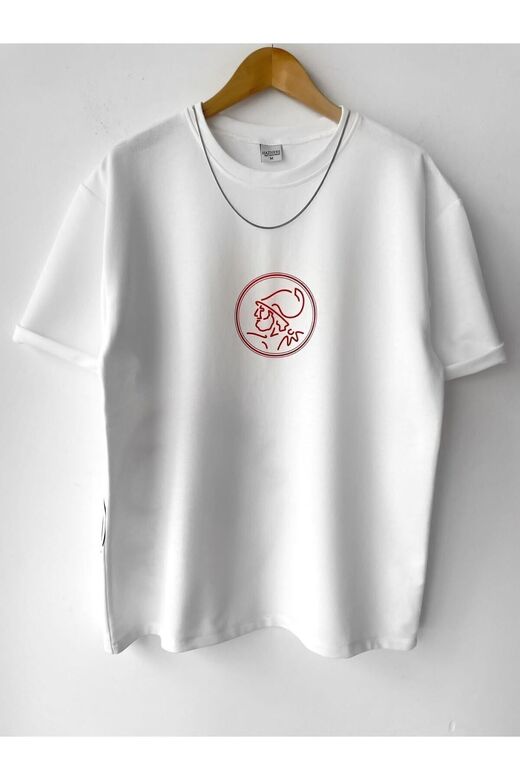 Erkek Baskılı Pamuklu Bisiklet Yaka Kısa Kollu T-shirt