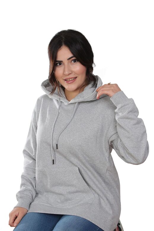 sweatshirt gri pamuklu unisex