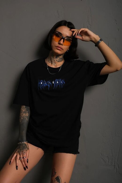 Ritual Baskılı Oversize Pamuk Tshirt Unisex