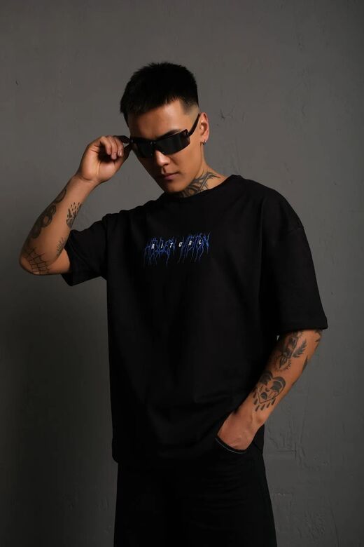 Ritual Baskılı Oversize Pamuk Tshirt Unisex