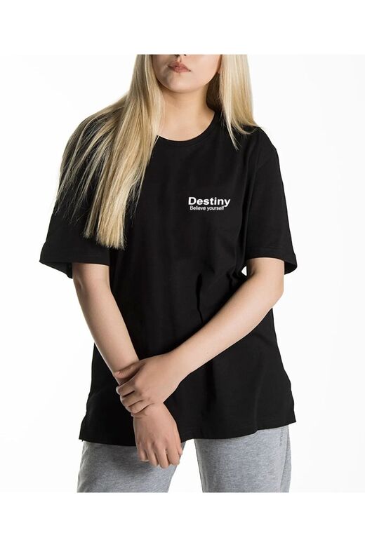 Unisex Destiny Rahat Kesim Oversize T-shirt