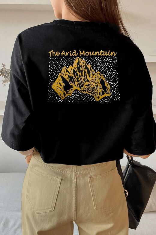 Unisex Rahat Kesim Mountain Oversize T-shirt