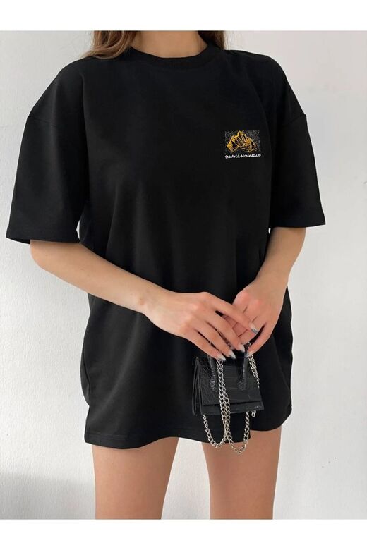 Unisex Rahat Kesim Mountain Oversize T-shirt