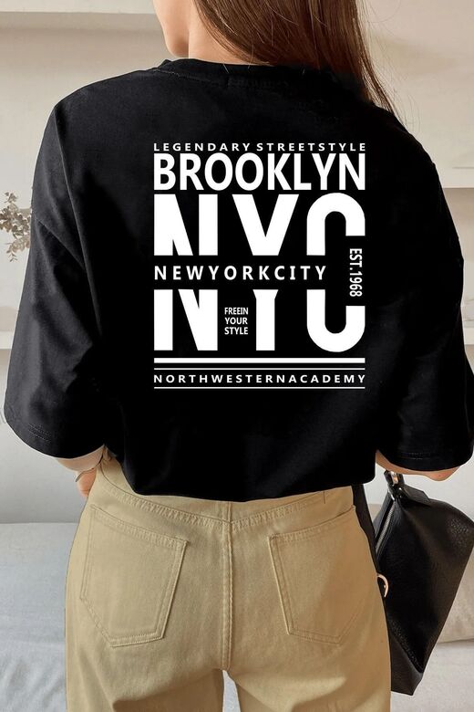 Unisex Brooklyn Rahat Kesim Oversize T-shirt