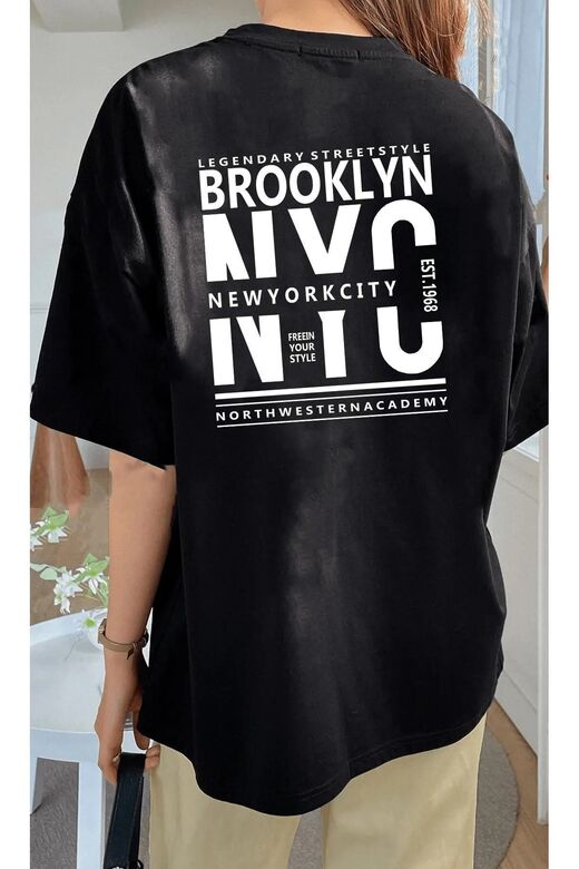 Unisex Brooklyn Rahat Kesim Oversize T-shirt