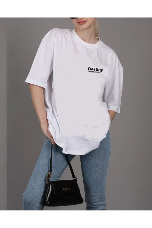 Unisex Destiny Rahat Kesim Oversize T-shirt