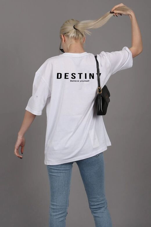 Unisex Destiny Rahat Kesim Oversize T-shirt