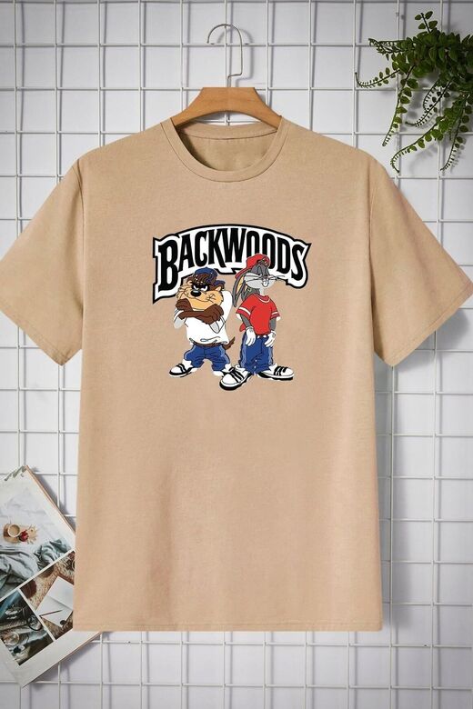 Unisex Backwoods Baskılı T-shirt