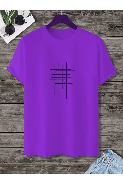 Unisex Hashtag Beyaz Oversize Bisiklet Yaka Baskılı T-shirt