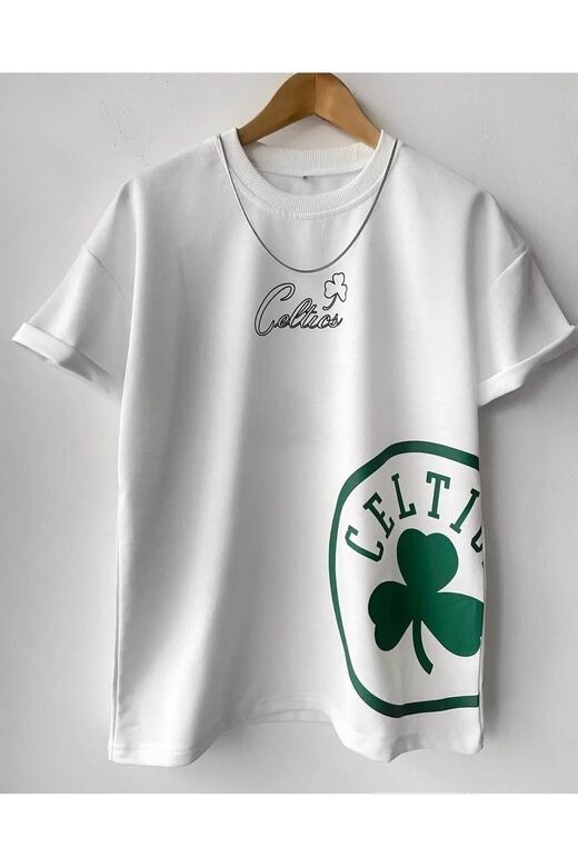 Erkek Oversize Baskılı Pamuklu Bisiklet Yaka Kısa Kollu T-shirt