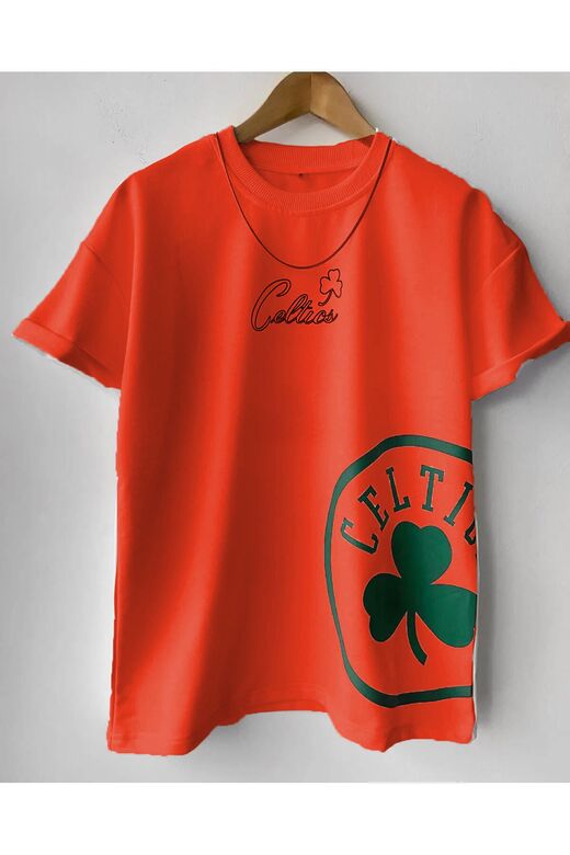 Erkek Oversize Baskılı Pamuklu Bisiklet Yaka Kısa Kollu T-shirt