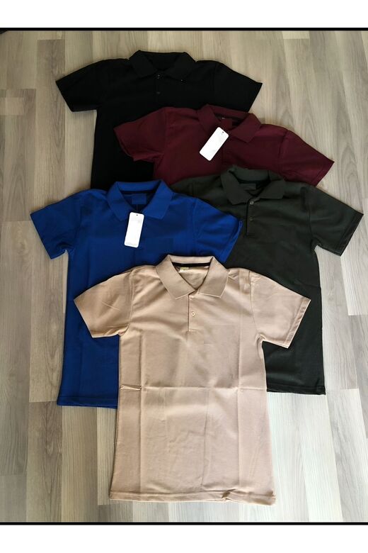 Erkek Polo Yaka Lakost 4 Adet T-shirt ( Bordo Dahil Değildir )