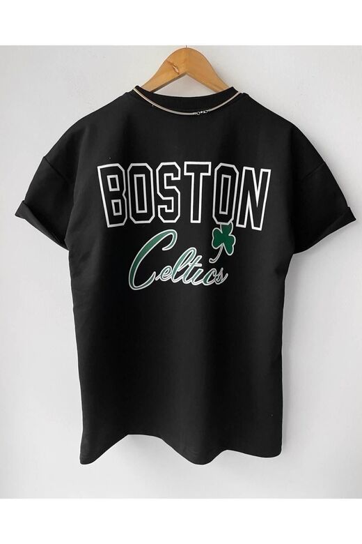 Erkek Oversize Baskılı Pamuklu Bisiklet Yaka Kısa Kollu T-shirt
