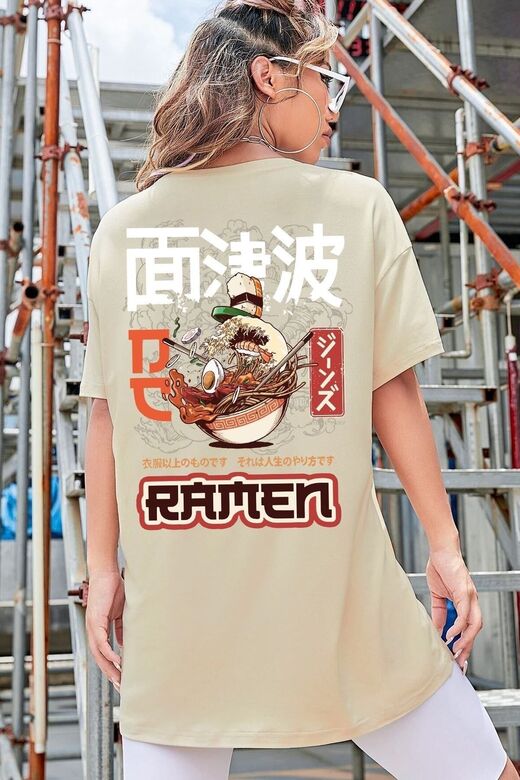 Unisex Ramen Baskılı T-shirt