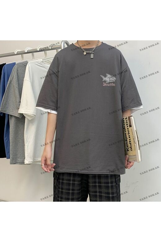 Y2K Unisex Harajuka Anime Retro Kawai Kuromi T-shirt Kod-Mavi-Etiket:  8374