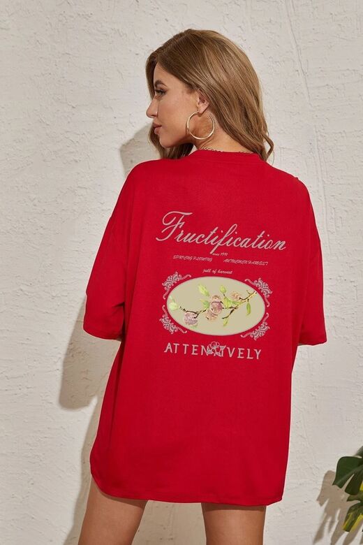 Unisex Fructification Baskılı T-shirt