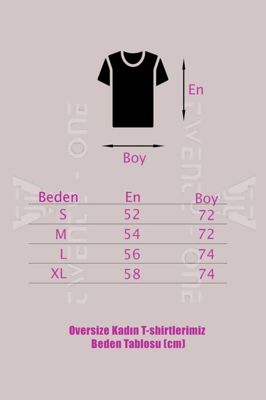 Kadın Boyamalı Gri Oversize T-shirt
