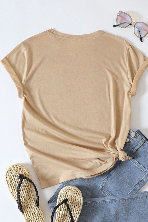 Unisex White Baskılı T-shirt