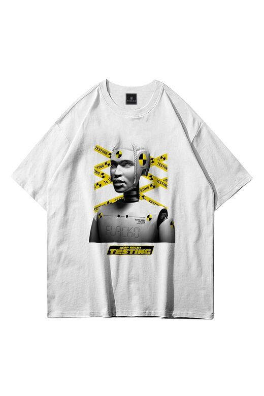 Unisex Testing Asap Rocky Beyaz T Shirt