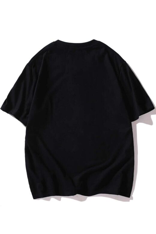 Erkek Siyah T-shirt Tokyo Baskılı Oversize Tişört