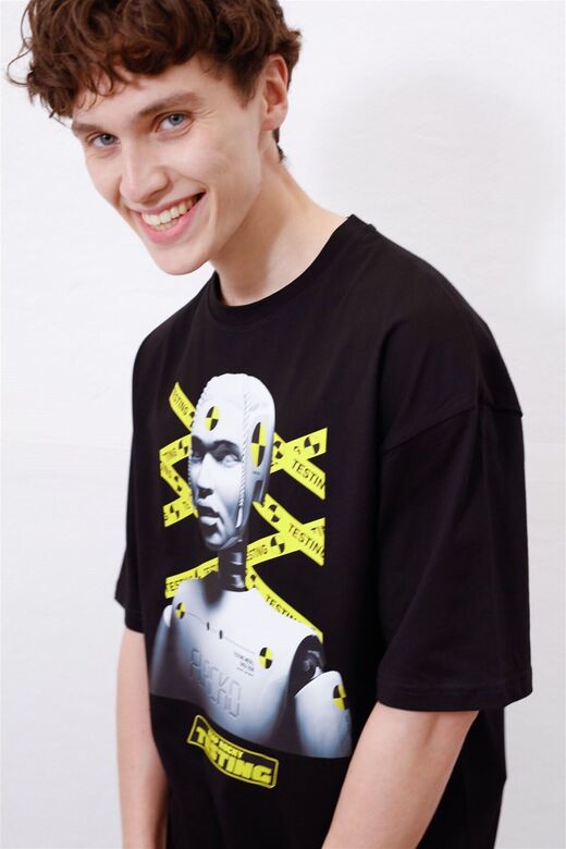 Unisex Testing Asap Rocky Siyah T Shirt