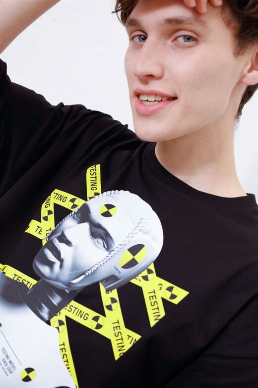 Unisex Testing Asap Rocky Siyah T Shirt