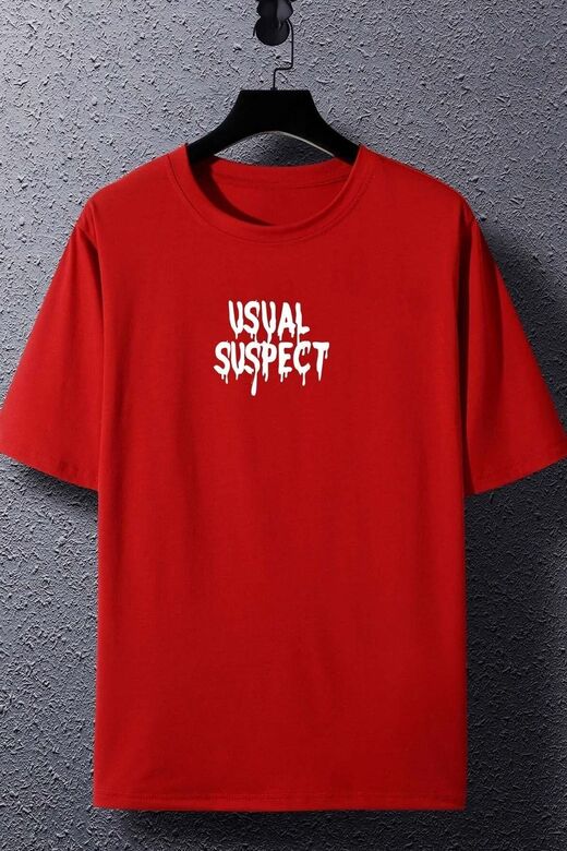 Unisex Usual Suspect Baskılı T-shirt