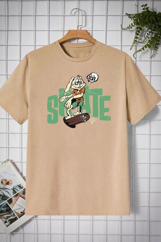 Unisex All Day Rabbit Tasarım T-shirt