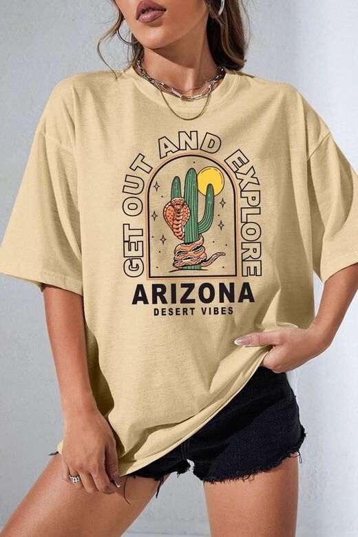 Unisex Arizona Baskılı T-shirt