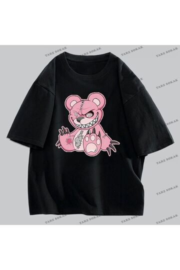Y2K Unisex Harajuka Anime Retro Kawai Kuromi T-shirt Kod-Mavi-Etiket:  8383