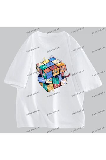 Y2K Unisex Harajuka Anime Retro Kawai Kuromi T-shirt Kod-Mavi-Etiket:  8372