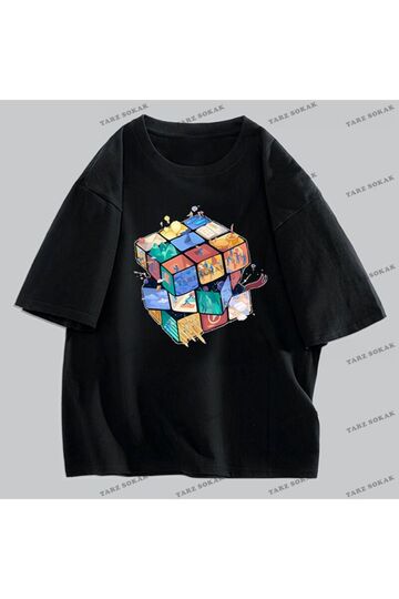 Y2K Unisex Harajuka Anime Retro Kawai Kuromi T-shirt Kod-Mavi-Etiket:  8372