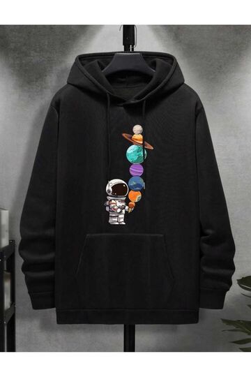 sweatshirt baskılı kapşonlu oversıze unisex