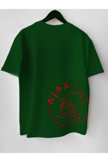 Erkek Baskılı Pamuklu Bisiklet Yaka Kısa Kollu Oversize T-shirt