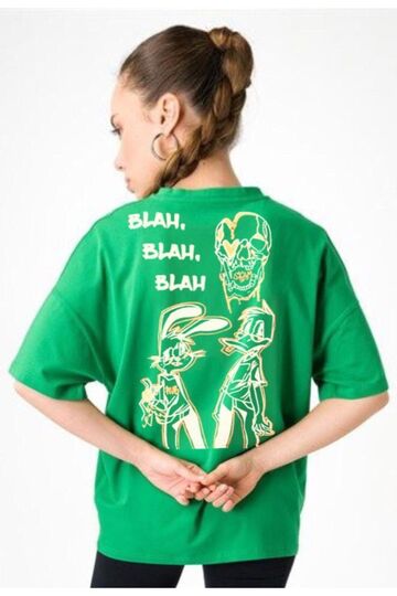 Bol Kalıp Tavşan Baskılı Oversize Tshirt