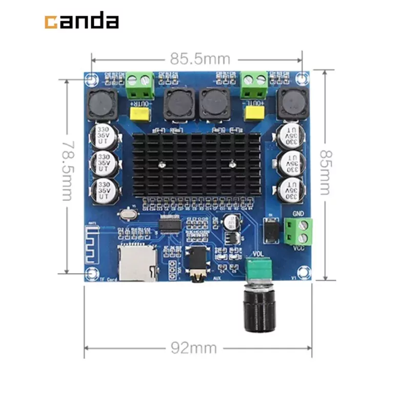 2 x 100W Bluetooth 5.0 Amfi Devresi TDA7498 TF Kart XH-A105