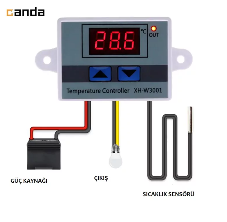 XH-W3001 220V AC Dijital Termostat Akvaryum Kuluçka Makinesi