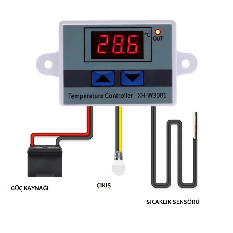 XH-W3001 220V AC Dijital Termostat Akvaryum Kuluçka Makinesi