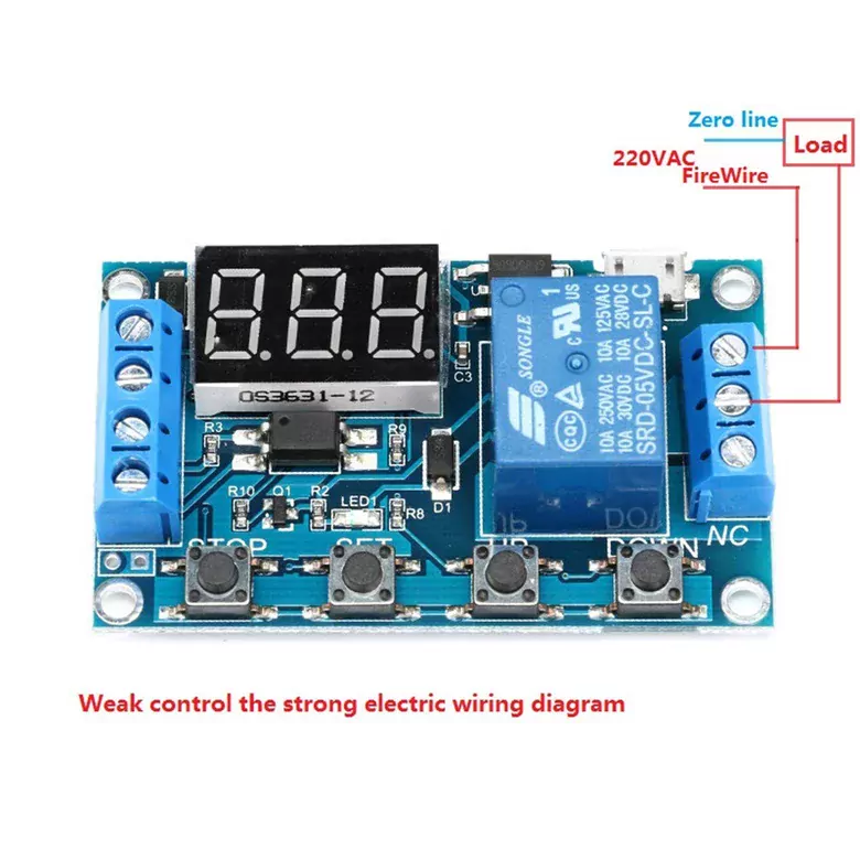 DC 6-30V Zaman Ayarlı Geciktirmeli 12V 24V Led Ekran Zaman Rölesi