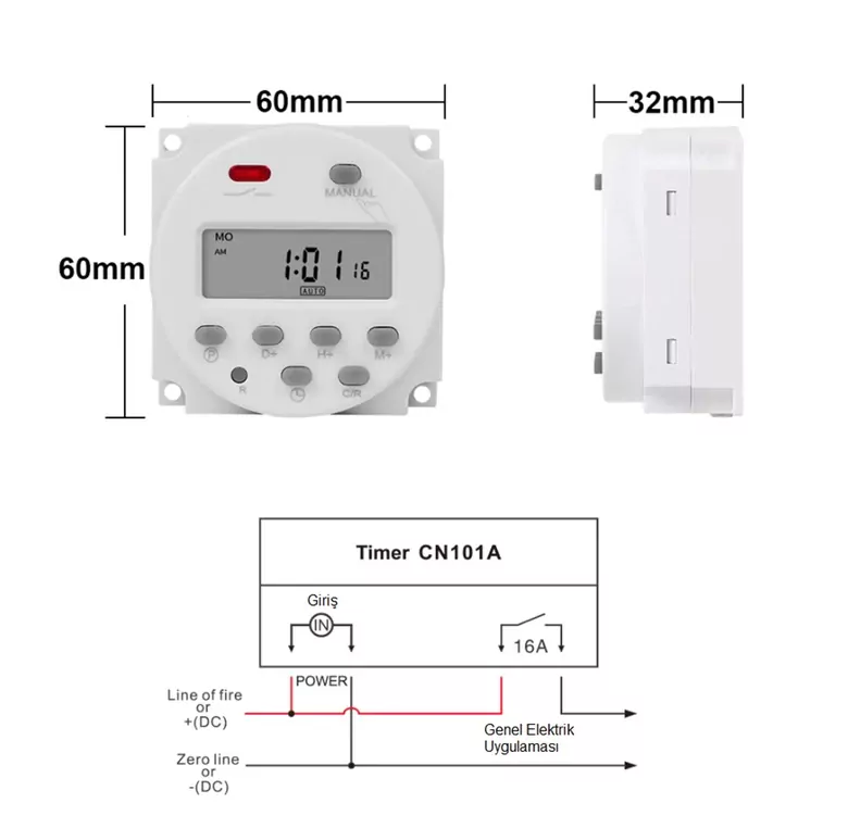 CN101A Programlanabilir Gecikmeli Zaman Ayarlı 12V Röle Kuluçka