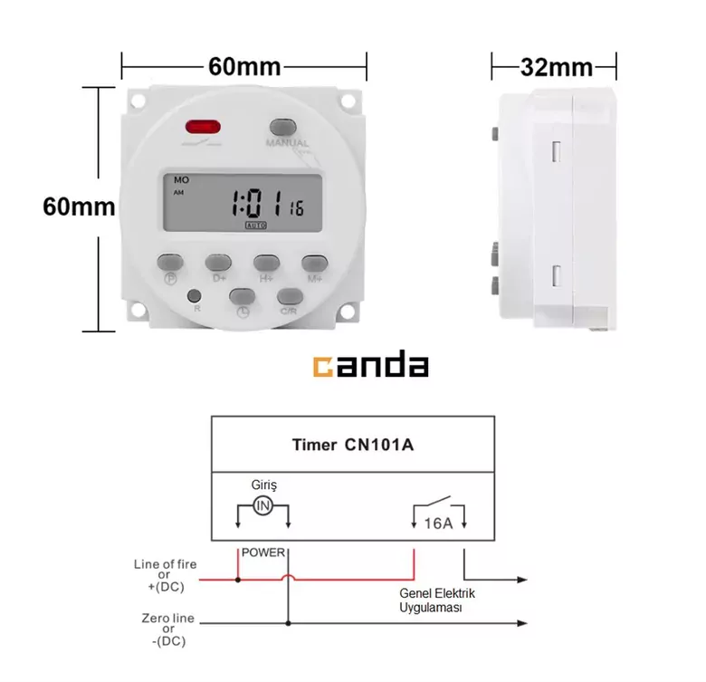 CN101A Programlanabilir Gecikmeli Zaman Ayarlı 12V Röle Kuluçka
