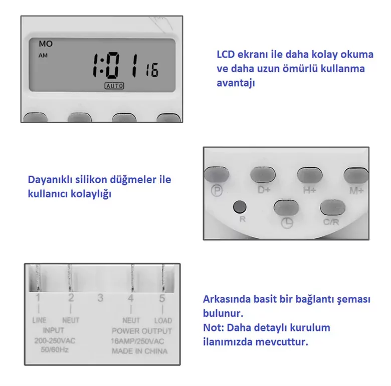 CN101A Programlanabilir Gecikmeli Zaman Ayarlı 12V Röle Kuluçka