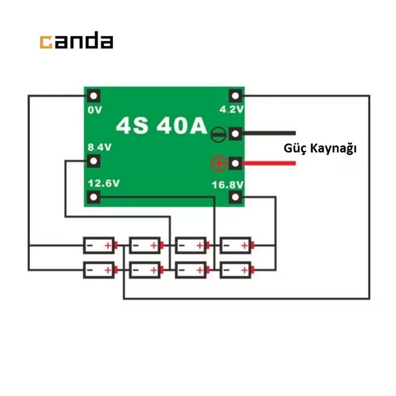 4S 40A Standart Versiyon 18650 BMS Lityum Pil Şarj Koruma Devresi