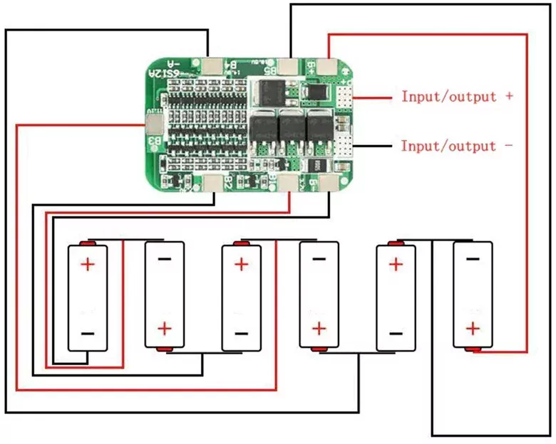 6S 12A 25.5V 18650 BMS Lityum Batarya Pil Korumalı Şarj Devresi