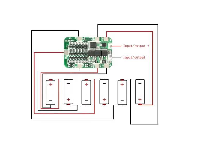 6S 12A 25.5V 18650 BMS Lityum Batarya Pil Korumalı Şarj Devresi
