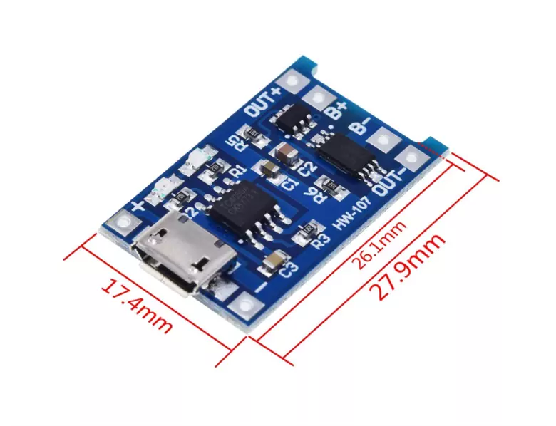 Micro Usb TP4056 5V 1A Korumalı Lityum Pil Şarj Devresi Powerbank