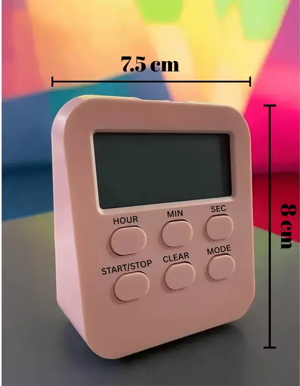 Öğrenci Ders Çalışma Saati Kronometreli Araç Saati Mutfak Bozdolabı Magnet Saat Zamanlayıcı Pembe